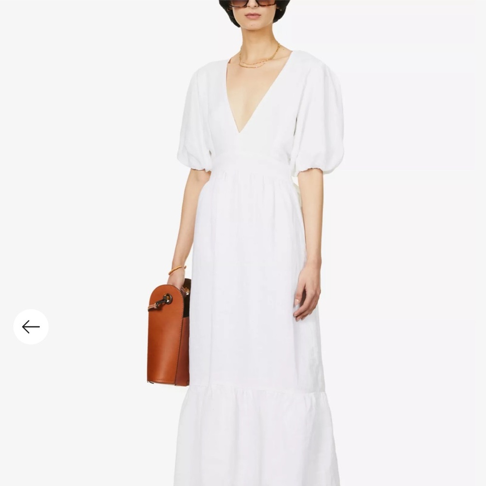 NWOT Faithful the Brand Romilla white linen dress.